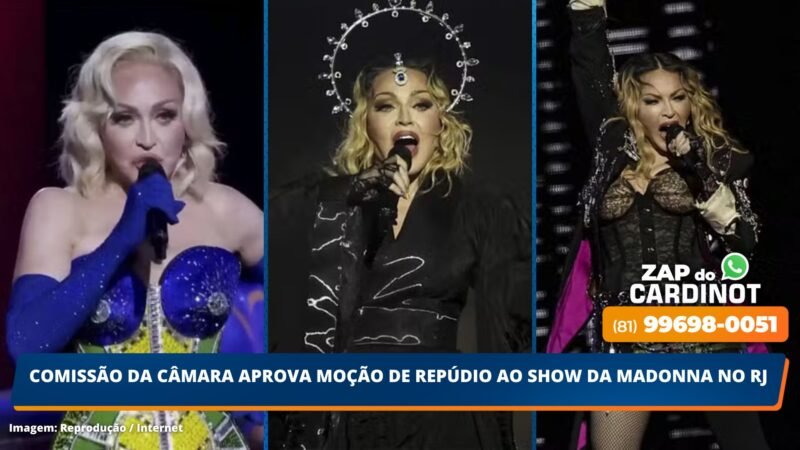 Comissão da Câmara aprova moção de repúdio ao show da Madonna no RJ