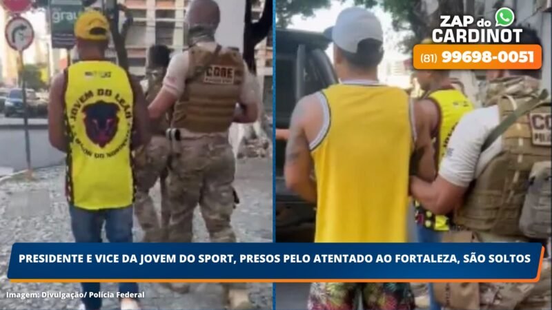 Presidente e Vice da Torcida Jovem do Sport, presos pelo atentado ao Fortaleza, são soltos