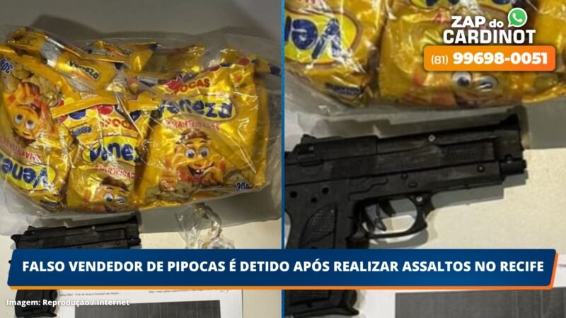 Falso vendedor de pipocas é detido após tentar assalto no Recife