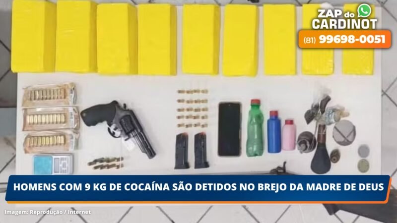 Homens com 9 Kg de cocaína são detidos no Brejo da Madre de Deus, PE