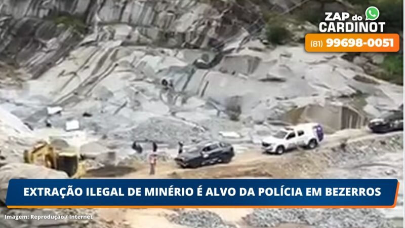 Extração ilegal de minério é alvo da polícia em Bezerros, PE