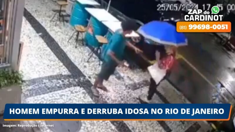 VÍDEO: Homem empurra e derruba idosa no Rio de Janeiro