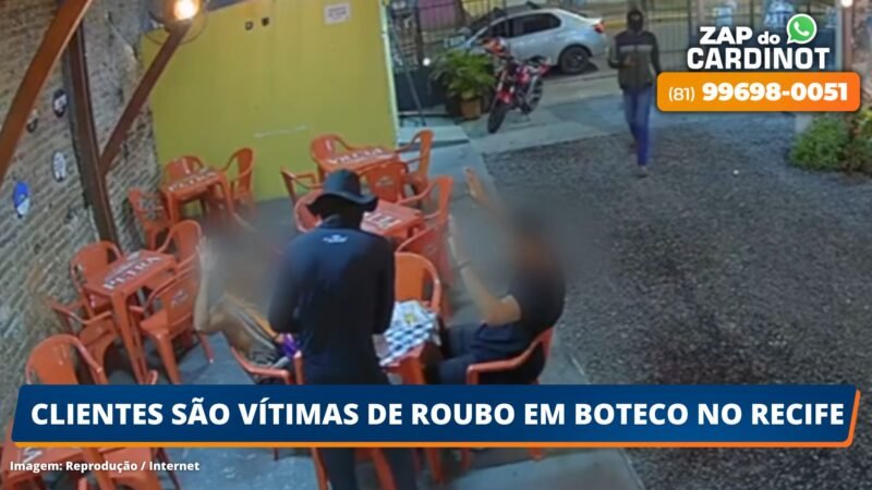 VÍDEO: Clientes são vítimas de roubo em boteco no Recife