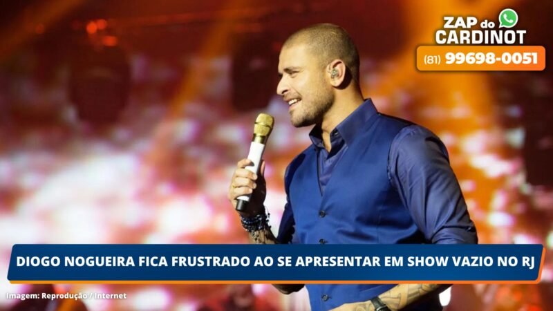 Diogo Nogueira fica frustrado ao se apresentar em show vazio no RJ
