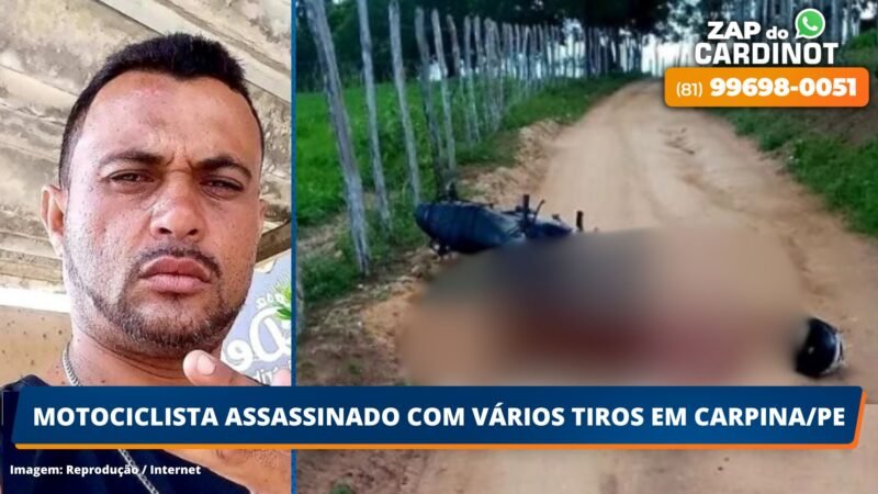 Motociclista assassinado com vários tiros em Carpina/PE