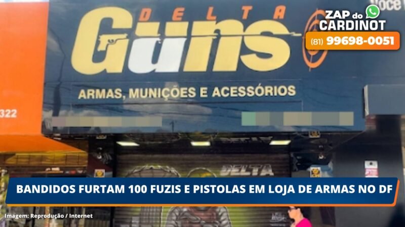 Bandidos furtam 100 fuzis e pistolas em loja de armas no DF