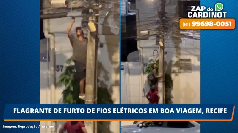 VÍDEO: Flagrante de furto de fios elétricos em Boa Viagem, Recife