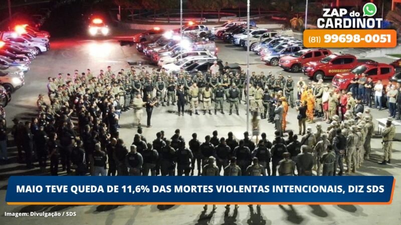 Maio teve queda de 11,6% das mortes violentas intencionais, diz SDS