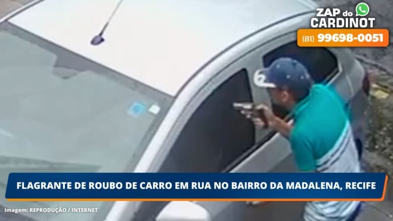 VÍDEO: Flagrante de roubo de carro em rua no bairro da Madalena, Recife