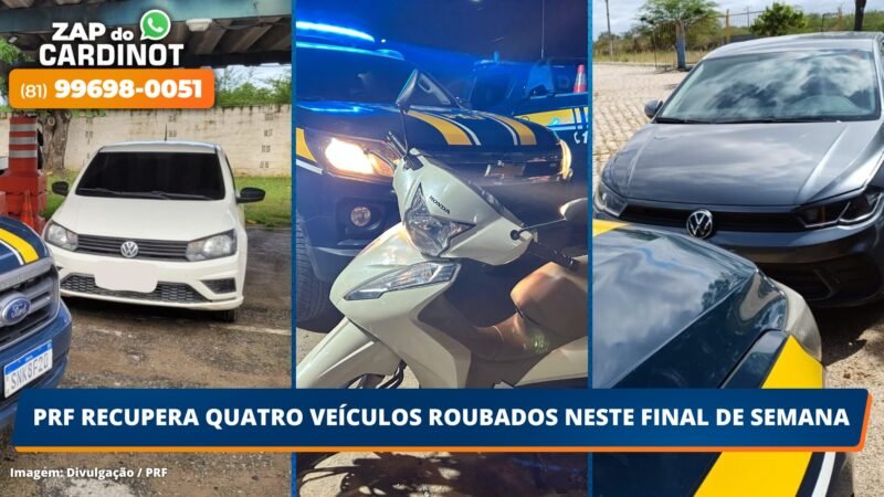 PRF recupera quatro veículos roubados neste final de semana