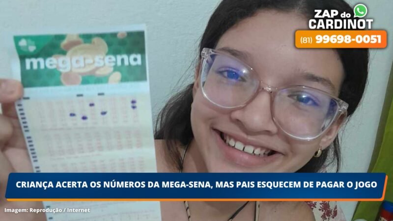 Criança acerta os números da Mega-Sena, mas pais esquecem de pagar o jogo