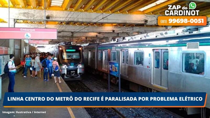 Linha Centro do Metrô do Recife é paralisada por problema elétrico