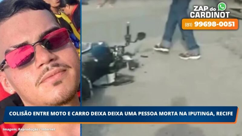 Colisão entre moto e carro deixa uma pessoa morta na Iputinga, Recife