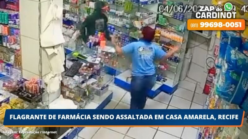 VÍDEO: Flagrante de farmácia sendo assaltada em Casa Amarela, Recife