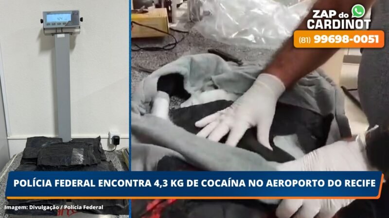 Polícia Federal encontra 4,3 kg de cocaína no Aeroporto do Recife
