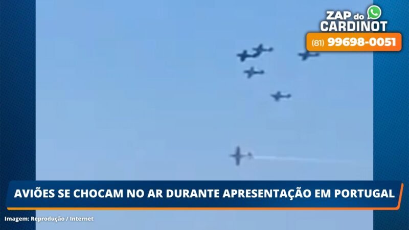 Aviões se chocam no ar durante apresentação em Portugal
