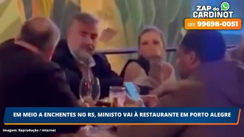 Em meio a enchentes no RS, ministro vai à restaurante em Porto Alegre