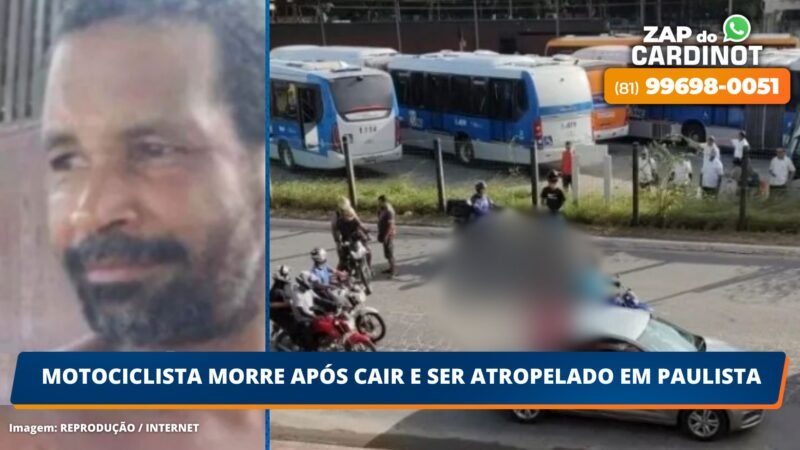 Motociclista morre após cair e ser atropelado em Paulista