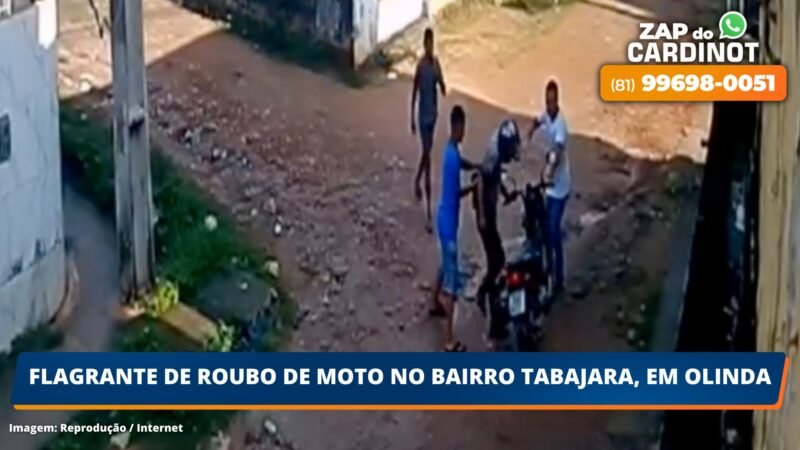 VÍDEO: Flagrante de roubo de moto no bairro Tabajara, em Olinda