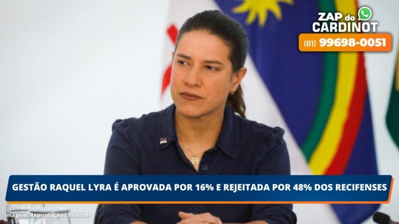 Gestão Raquel Lyra é aprovada por 16% e rejeitada por 48% dos recifenses, diz Datafolha