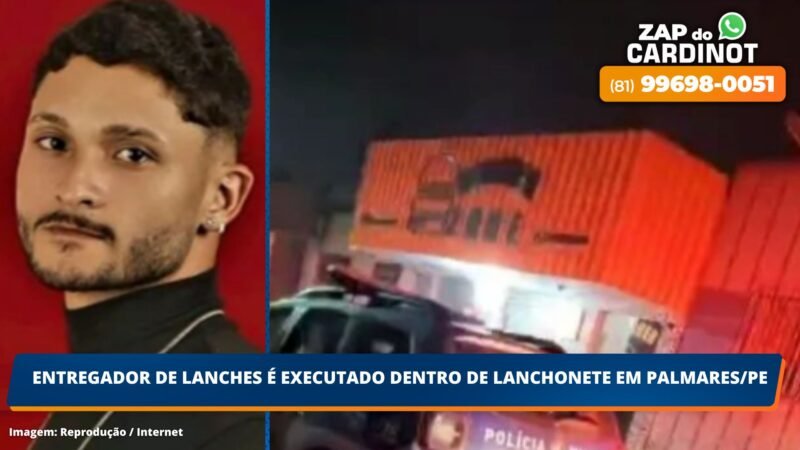 Entregador de lanches é executado dentro de lanchonete em Palmares, PE