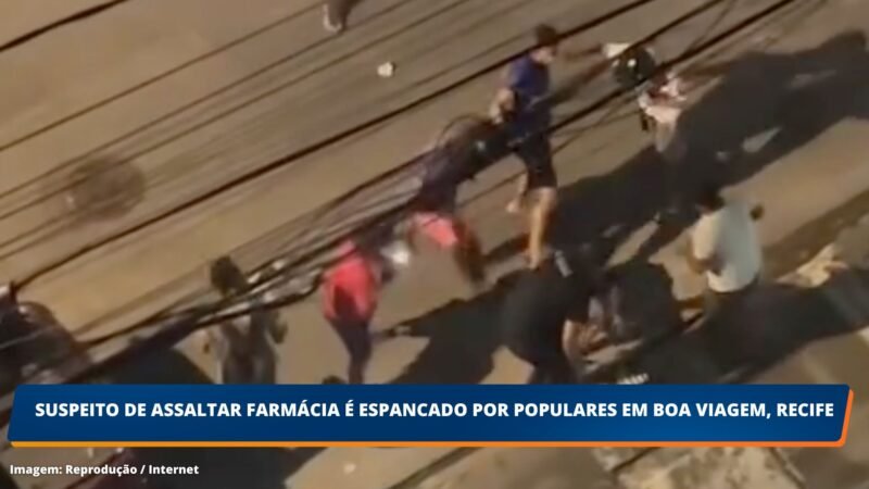 VÍDEO: Suspeito de assaltar farmácia é espancado por populares em Boa Viagem, Recife