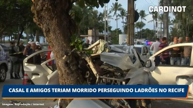 Casal e amigos teriam morrido perseguindo ladrões no Recife; 6 morreram em colisão do carro