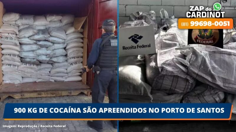 900 kg de cocaína são apreendidos no Porto de Santos