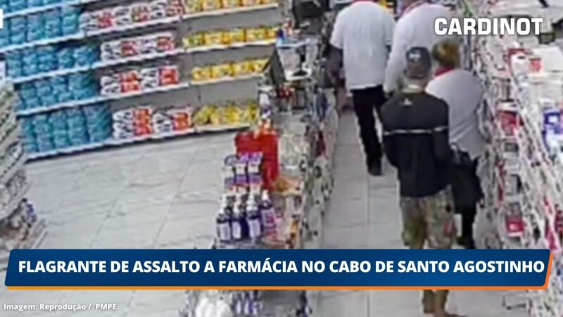 VÍDEO:  Flagrante de assalto a farmácia no Cabo de Santo Agostinho