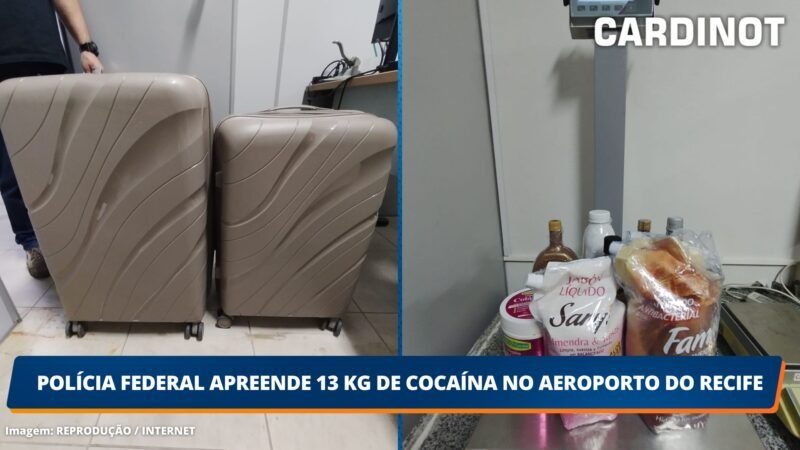 Polícia Federal apreende 13 kg de cocaína no Aeroporto do Recife