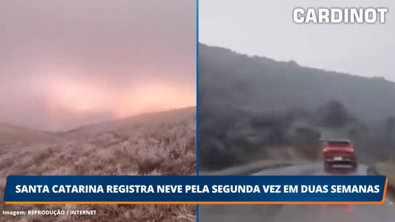 Santa Catarina registra neve pela segunda vez em duas semanas