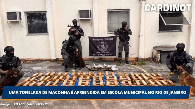 Uma tonelada de maconha é apreendida em escola municipal no Rio de Janeiro