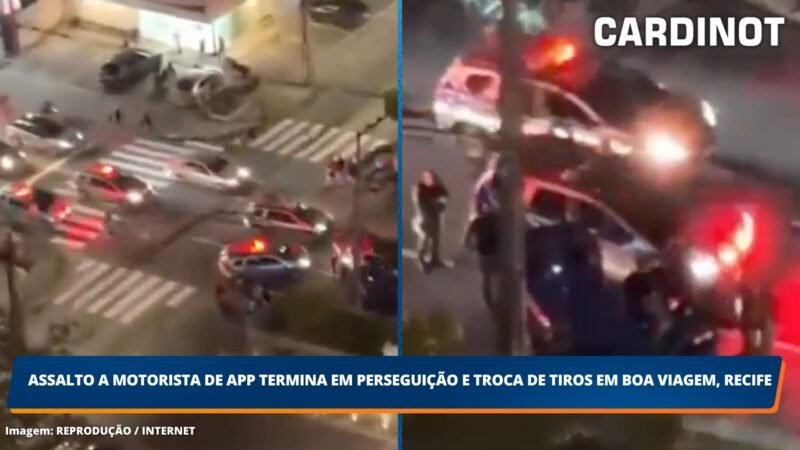 Assalto a motorista de APP termina em perseguição e troca de tiros em Boa Viagem, Recife