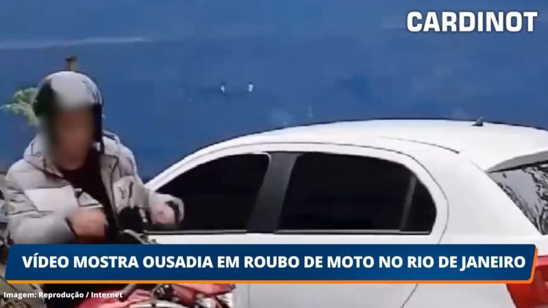 Vídeo mostra ousadia em roubo de moto no Rio de Janeiro