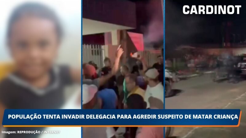 VÍDEO: População tenta invadir delegacia para agredir suspeito de matar criança