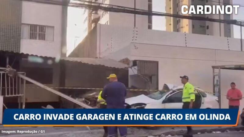 Carro invade garagem e atinge carro em Olinda