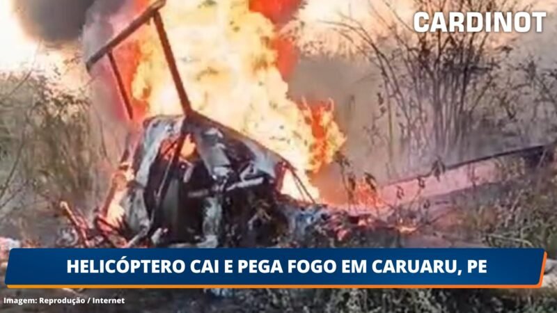 VÍDEO: Helicóptero cai em Caruaru, PE