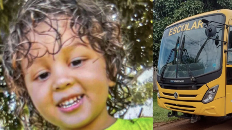 Um menino de apenas 3 anos morreu após ser atropelado por um ônibus escolar