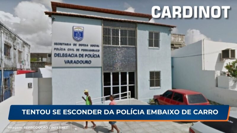 Suspeito de roubo tentou se esconder da polícia embaixo de carro em Olinda