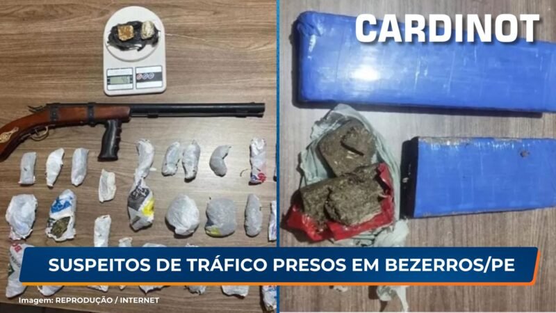 Suspeitos de tráfico de drogas presos em Bezerros/PE