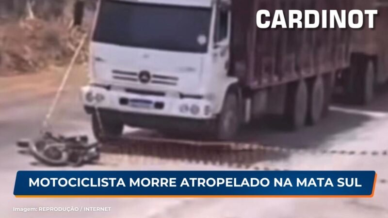 Motociclista cai de moto e morre atropelado na mata sul de Pernambuco