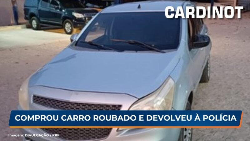 Motorista descobre que carro comprado pela internet era roubado e entrega veículo à PRF