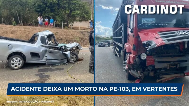 Acidente deixa um morto na PE-103, em Vertentes