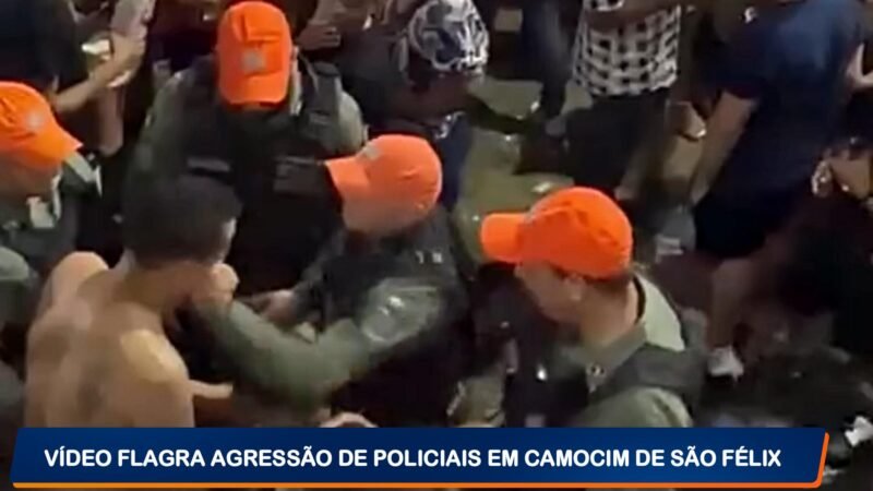 Vídeo flagra PMs agredindo homem com tapas e socos durante festa em Camocim de São Félix