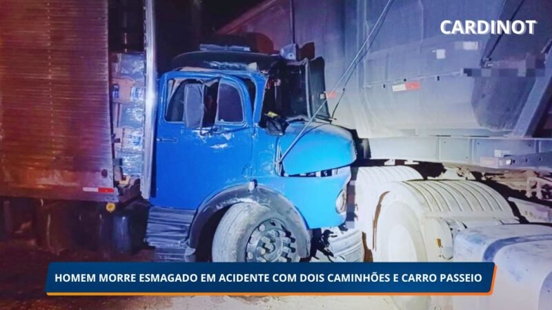 Homem morre esmagado em acidente envolvendo carro de passeio e dois caminhões na BR-232, em Pesqueira