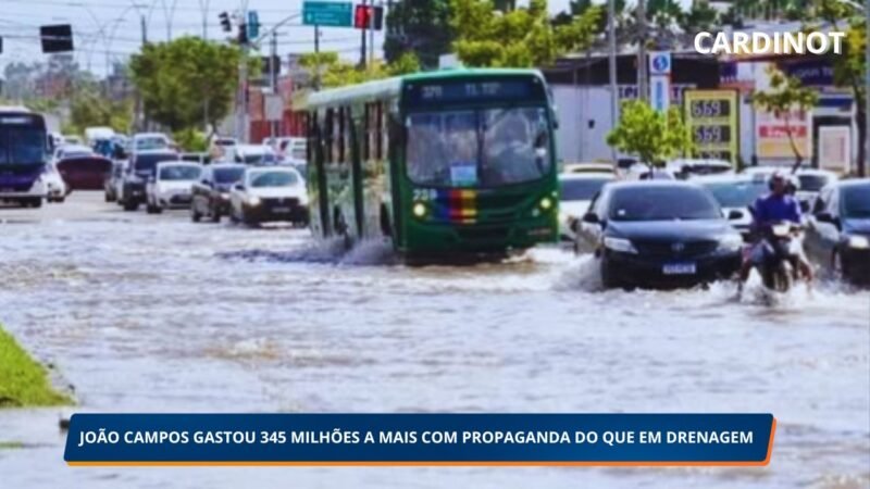 Gestão de João Campos gastou R$ 345 milhões a mais em propaganda e eventos do que em drenagem no Recife