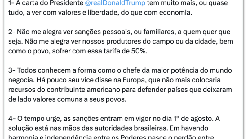 🇧🇷💰 “ANISTIA TRAZ PAZ”: BOLSONARO SUGERE PERDÃO PARA EVITAR TARIFAÇO DE TRUMP
