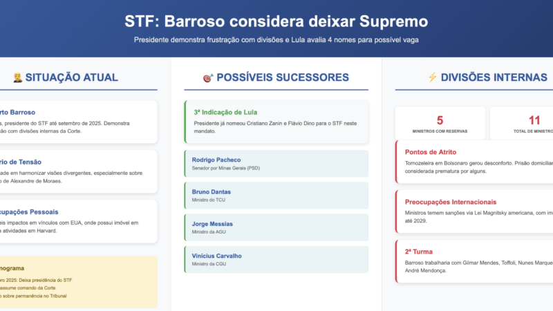 STF EM CRISE: Barroso considera deixar Supremo e Lula avalia 4 nomes para possível vaga