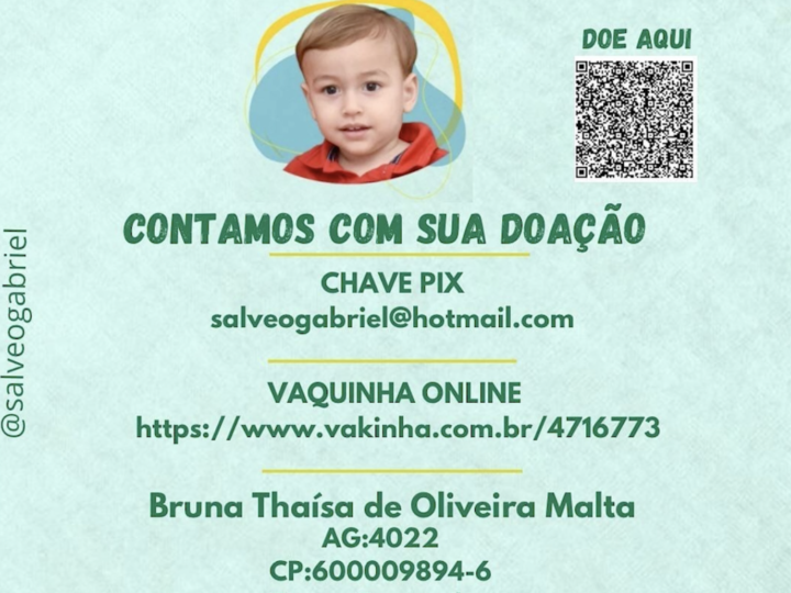 “Salve Gabriel”: menino de 3 anos precisa de remédio de R$ 17 milhões para sobreviver