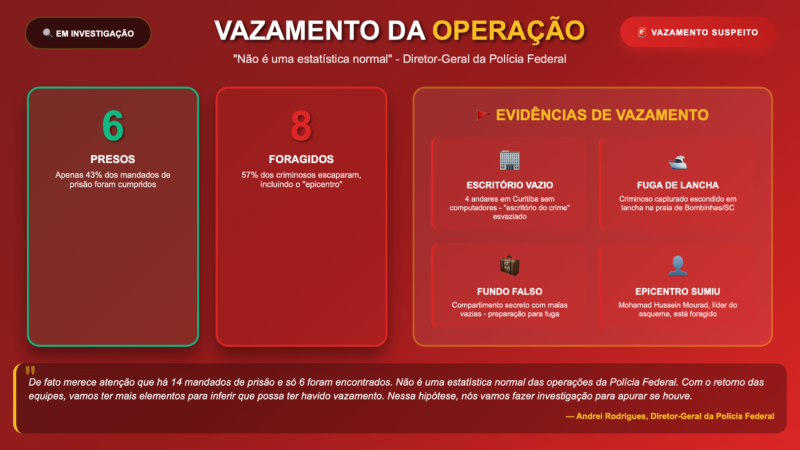 VAZAMENTO SUSPEITO: PF Investiga Como Criminosos do PCC Escaparam da Maior Operação da História